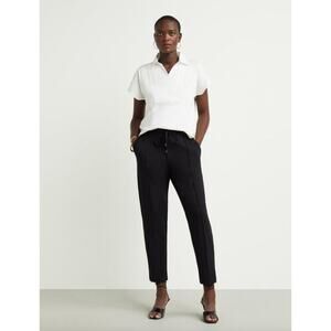 GSTQ‎ Drawstring Tailored Crop Pant in Black LARGE